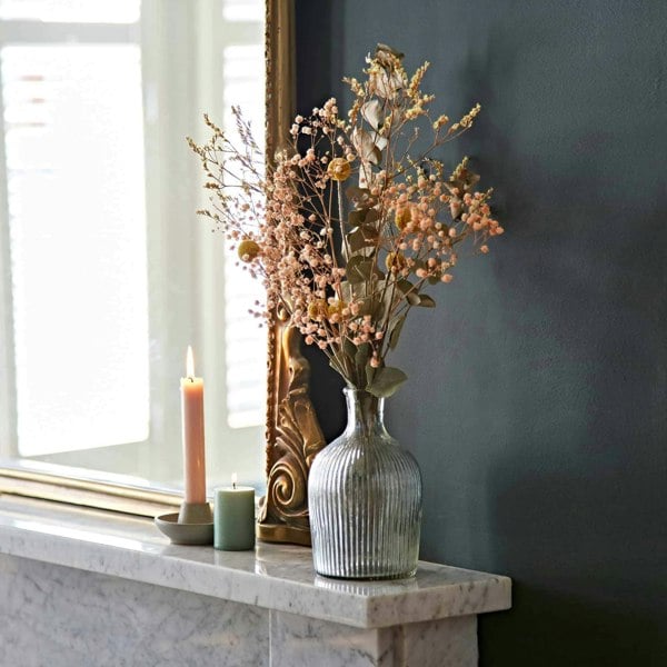 Paper High Rippled Glass Bottle Vase
