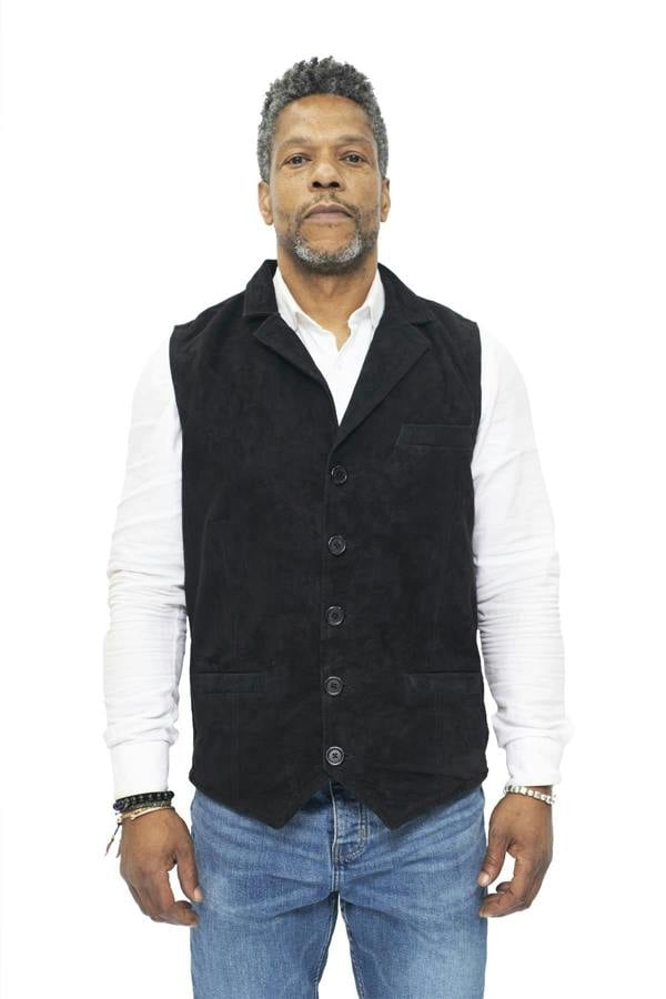 Infinity Leather Mens Classic Smooth Goat Suede Leather Waistcoat-Exeter
