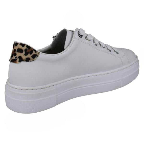 Rieker Ladies Rieker Leather Leopard Print Trainers N4924