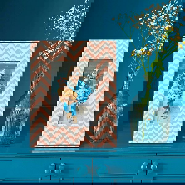 Paper High Advika Pink Chevron Patterned Photo Frame