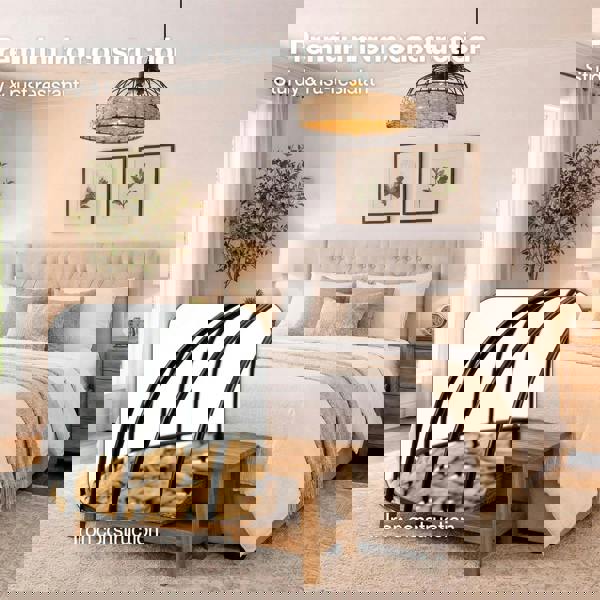 Emitto Modern Ceiling Pendant Light Shade Rattan Style Woven Lamp Shade 25cm