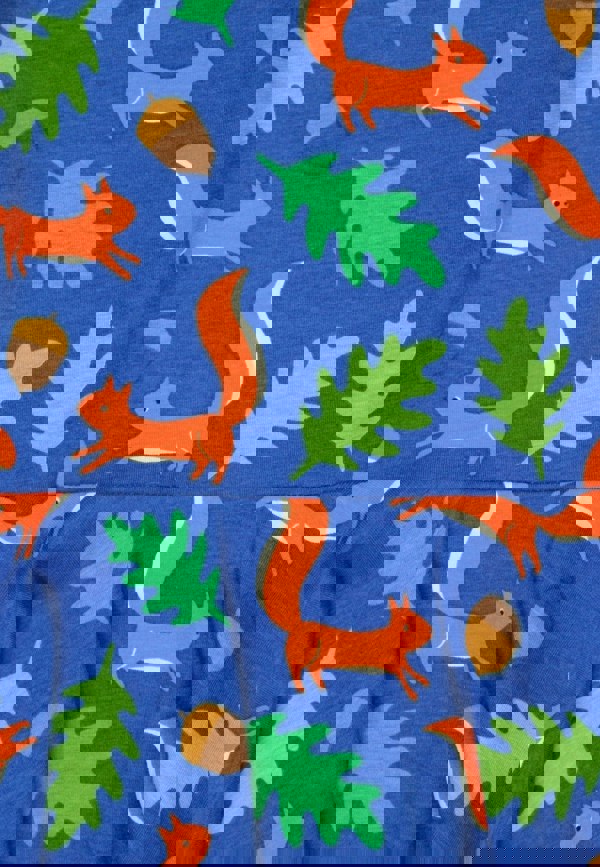 Organic Squirrel Print Long - Sleeved Skater Dress - Toby Tiger