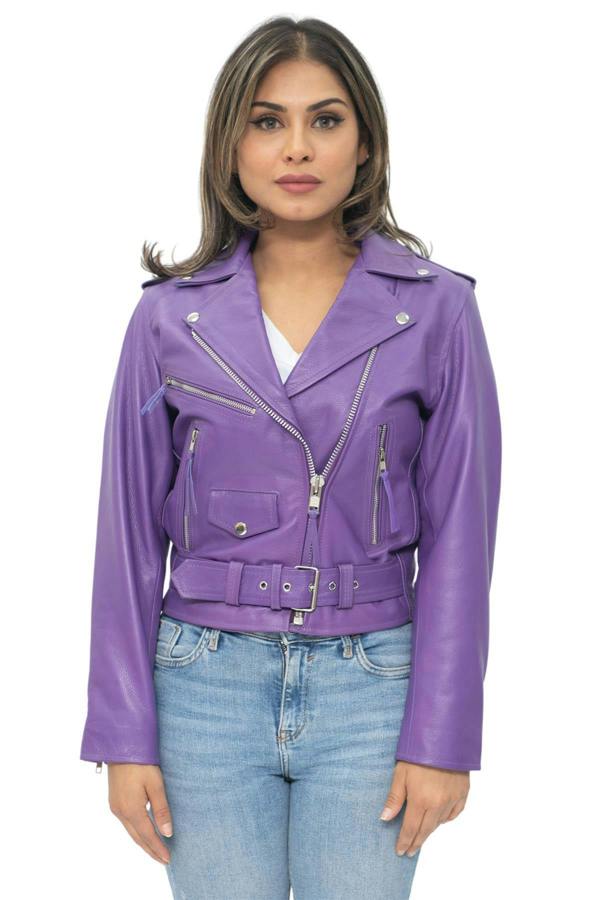 Infinity Leather Women's Cowhide Brando Leather Biker Jacket-Murcia