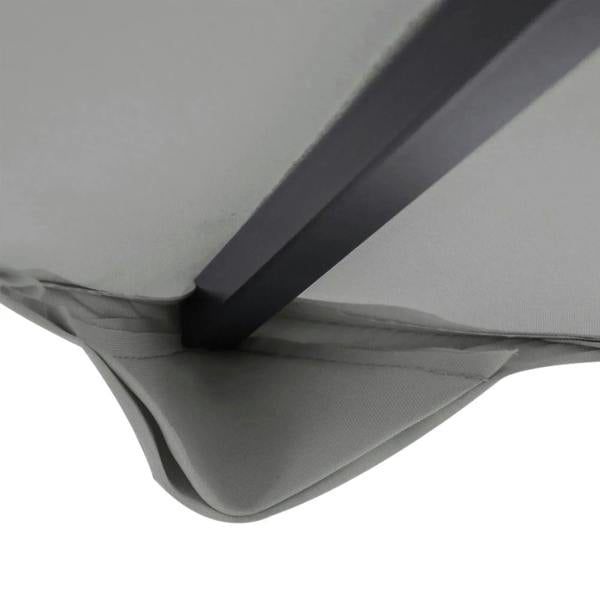 Light grey double-tier gazebo top cover corner fold with stitched edge