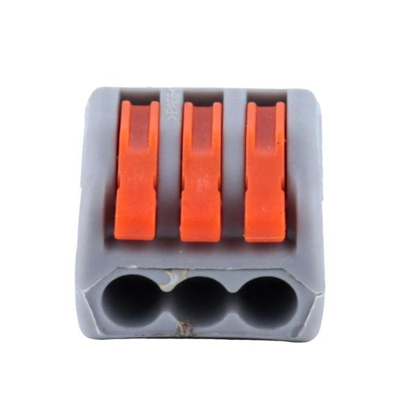 ENER-J 3-Way Spring Terminal Block Reusable Electric Cable Wire Connector 100 Pcs