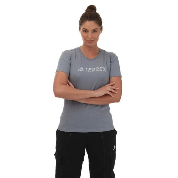 Adidas Womens Terrex Logo T-Shirt - Grey/Blue