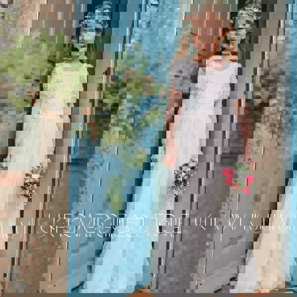 UK Flower Girl Boutique Bohemian Flutter Dress - Ivory Cream