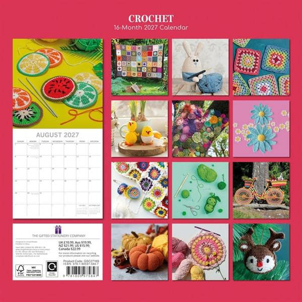 Crochet Calendar 2027, Wall Calendars, Month To View, Lifestyle, Gift