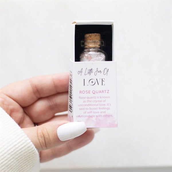 Serano Jar of Love Rose Quartz Crystal in a Matchbox