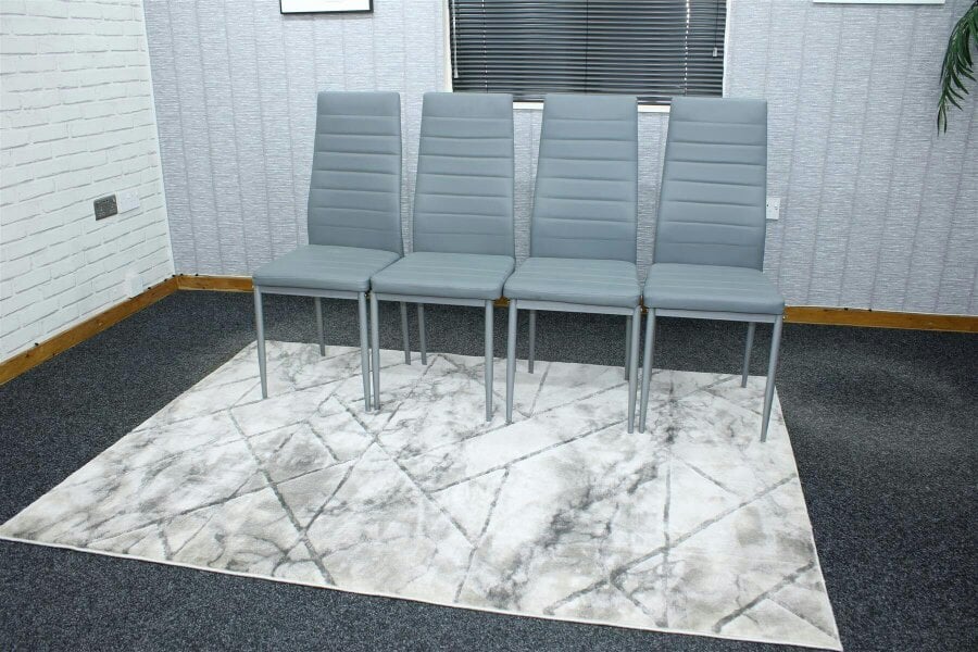 Kosy Koala Dining Chairs Set of 4 Grey Leather Kitchen Chairs