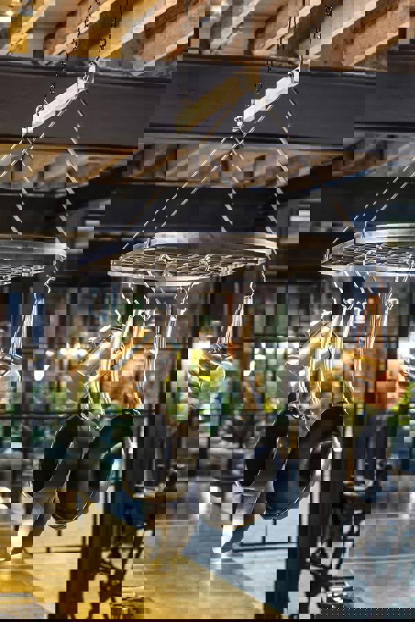 KitchenCraft Industrial Kitchen Vintage-Style Ceiling Hanging Pot & Pan Rack