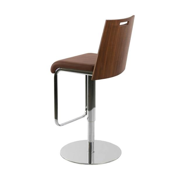 Angel Cerdá Brown and Walnut Leatherette Swivel Stool 4072