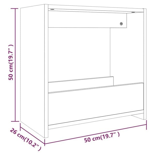 Berkfield Side Table Brown Oak 50x26x50 cm Engineered Wood