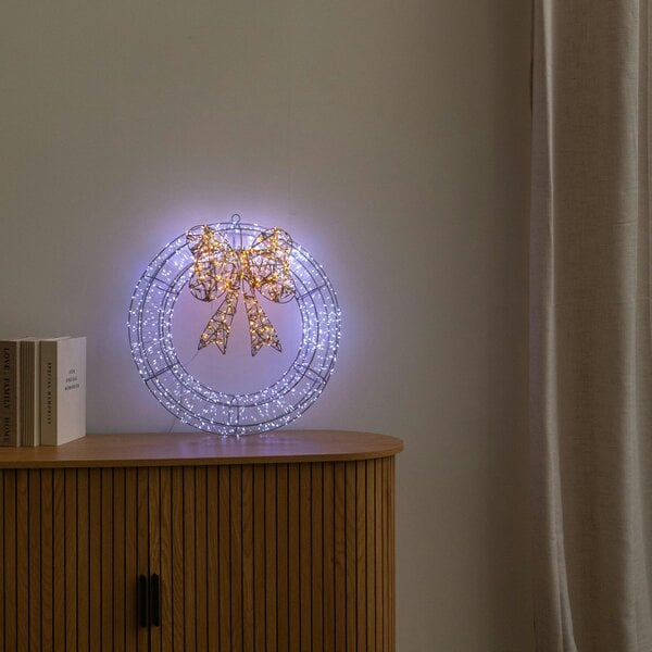 Samuel Alexander 50cm Galaxy Christmas Wreath with 1440 Cool White & Antique White LEDs