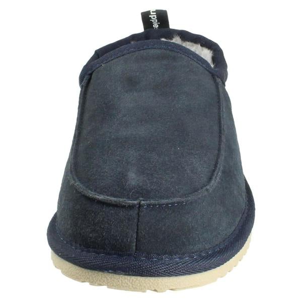 Hush Puppies Mens Hush Puppies Suede Leather Faux Fur Cosy Loungewear Slippers Charles