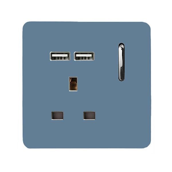 Trendi Switch 1 Gang USB 2100mA Plug Socket in Sky Blue