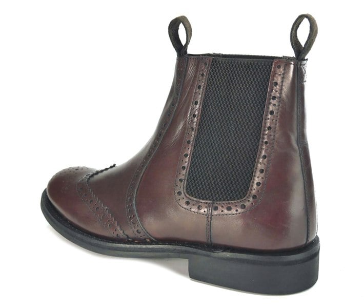 Frank James Benchgrade Evesham Leather Welted Chelsea Brogue Dealer Boots Rubber Sole