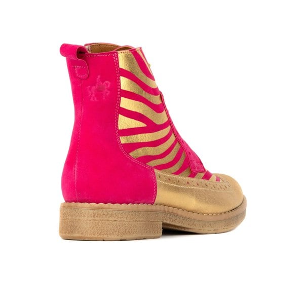 Embassy London Hatter - Pink & Gold Stripes - Women's Leather Ankle Lace-up Boot