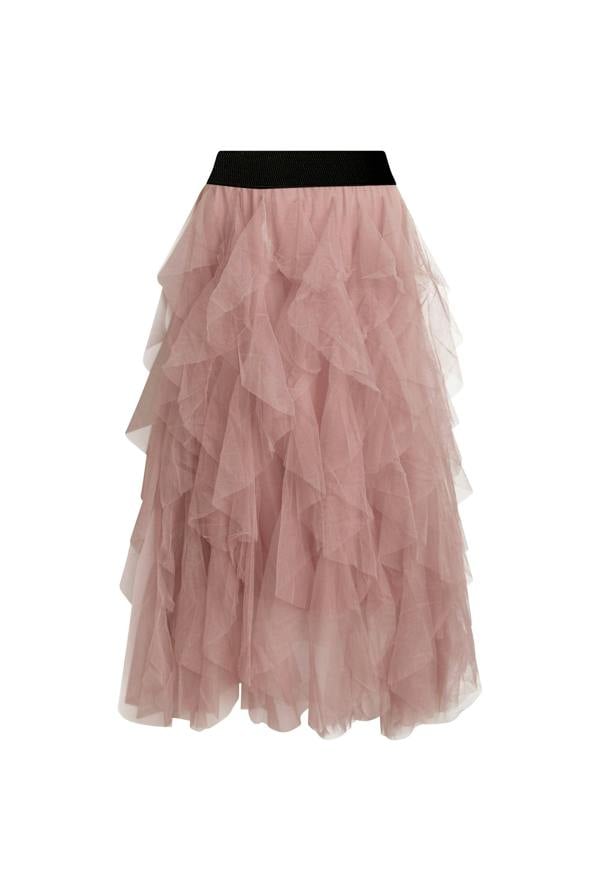 James Lakeland Pink Tulle Ruffle Midi Skirt