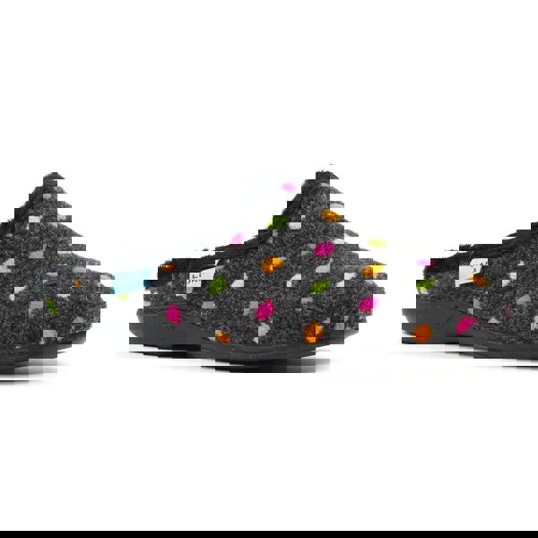 Lunar Womens/Ladies Peanut Mule Slippers - Black