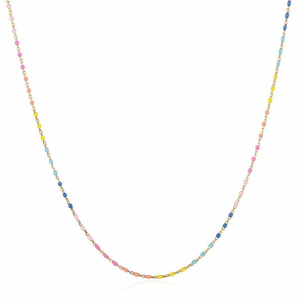 namana Dainty Gold Plated 925 Sterling Silver Coloured Beaded Necklace For Women