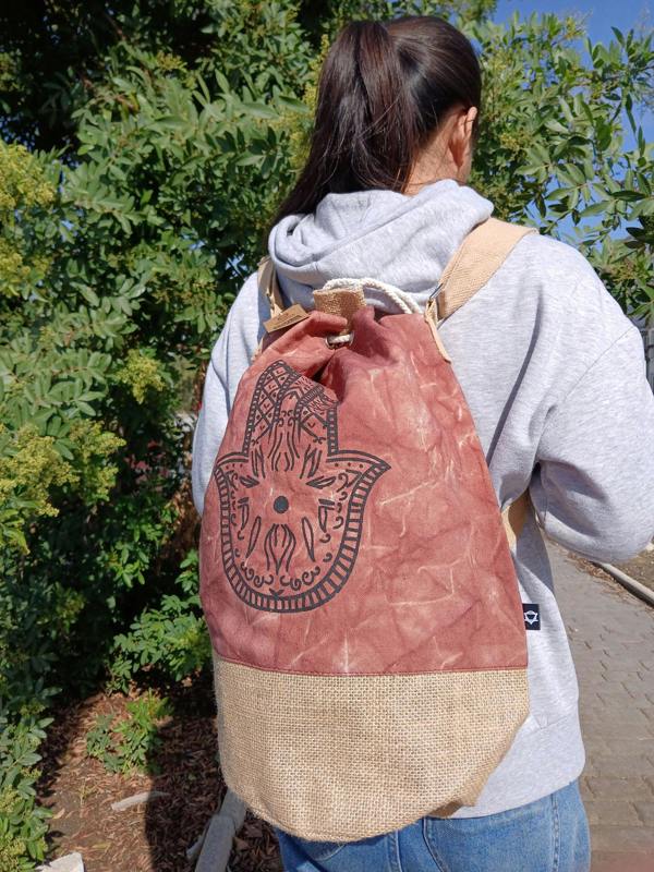 Serano All Natural Backpack - Terracotta Stonewash - Hamsa