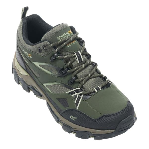 Regatta Mens Holcombe 3 Low Walking Boots - Dark Khaki/Light Sage - 