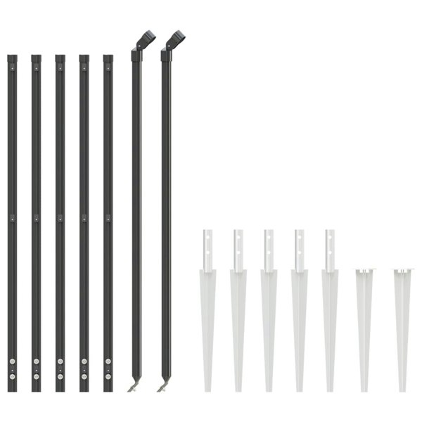Berkfield Wire Mesh Fence with Spike Anchors Anthracite 1x10 m