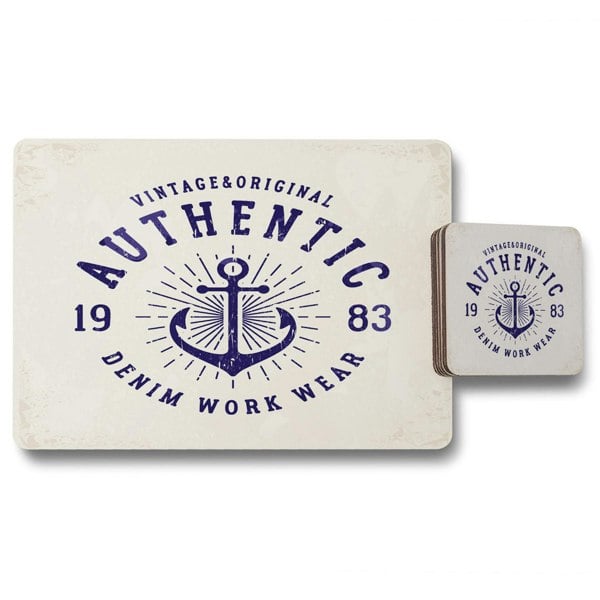 New Product Vintage Anchor Logo (Placemat & Coaster Set)  - Andrew Lee Home and Living