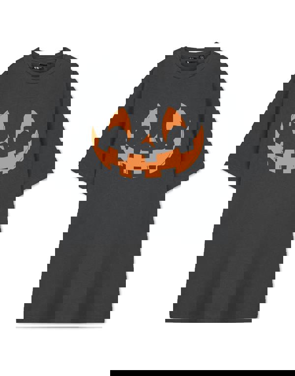 Show Me The Merch Unisex Grey Pumpkin Face Short Sleeved T-Shirt