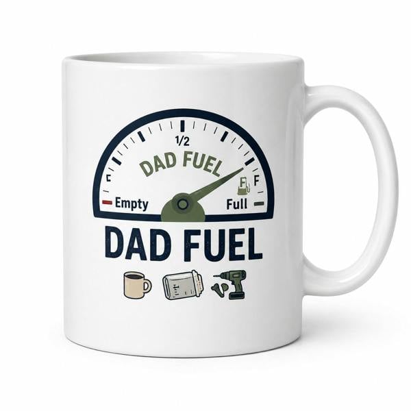 Dyzi Dad Fuel Funny Quote Ceramic Coffee Mug White
