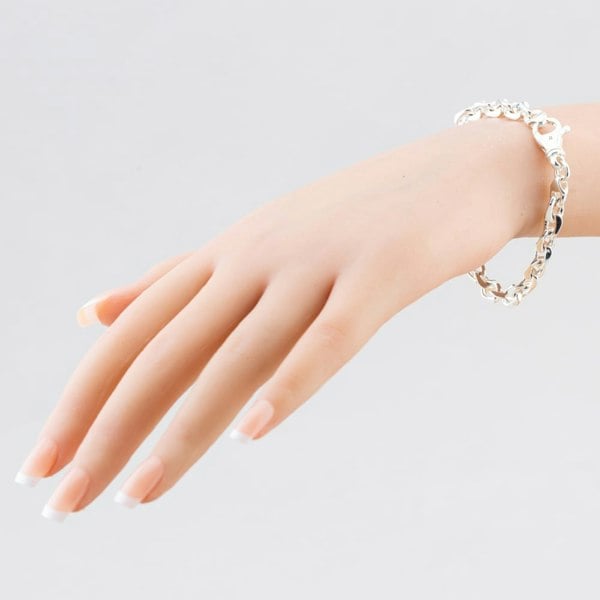 T. H. Baker Argentium Silver Flat Curb Chain Bracelet ARG-94301-7.5