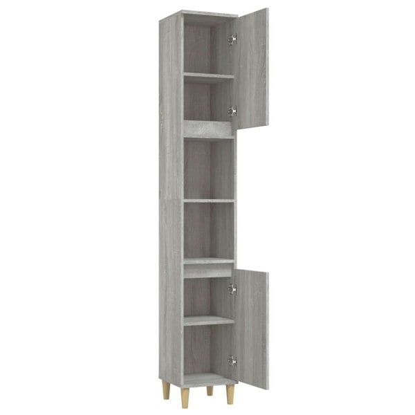 Berkfield Bathroom Cabinet Grey Sonoma 30x30x190 cm Engineered Wood
