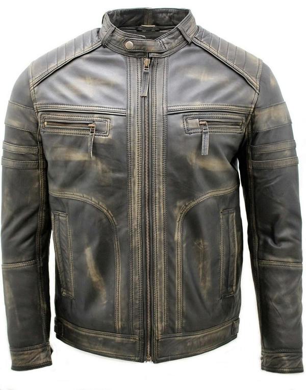 Infinity Leather Mens Classic Leather Racing Biker Jacket