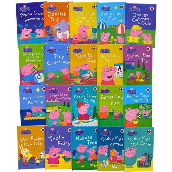 Peppa Pig Bedtime Box of Books 20 Stories Ladybird Collection Box Set, Peppa Goes Swimming & more