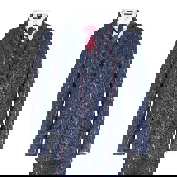 Peaky Rascals Arthur - Navy Tweed Check 5 Piece - UK Flower Girl Boutique