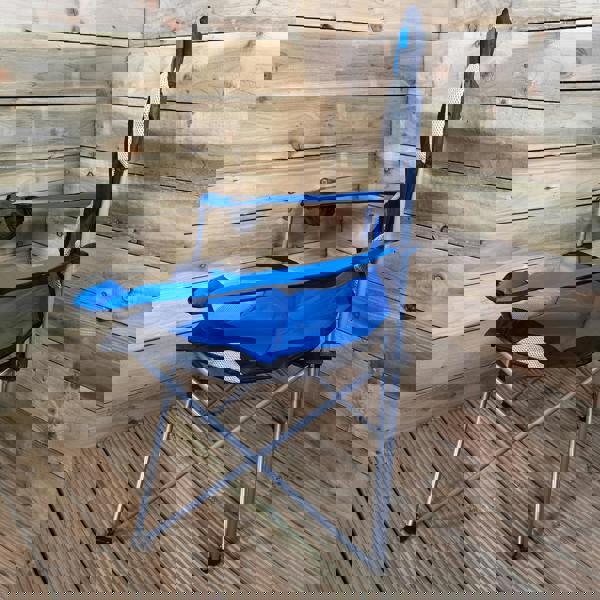 Samuel Alexander Luxury Padded High Back Folding Outdoor / Camping / Fishing Chair in Blue