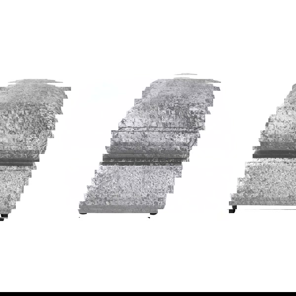 Dylan Crushed Velvet Fabric Footstool in Silver