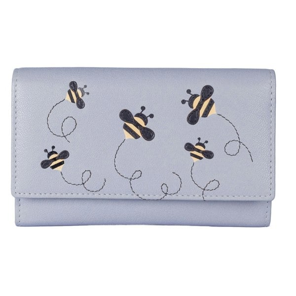 Mala Leather Mischa Bee Applique Leather Flapover Purse