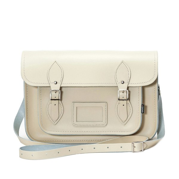 Zatchels Handmade Leather Satchel - Pastel Cream