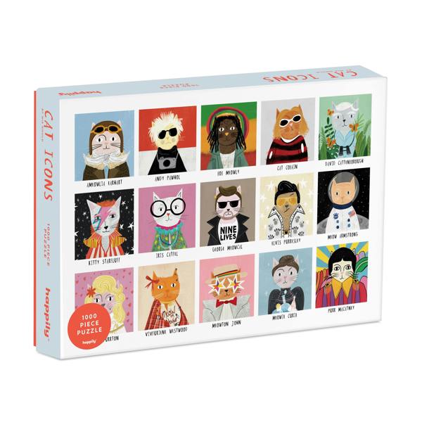 Happily Puzzles Cat Icons - 1,000 Piece Jigsaw Puzzle