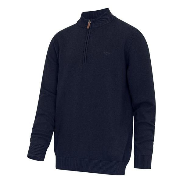 Heather Blue Hoggs of Fife Falkirk 1/4 zip pullover for men