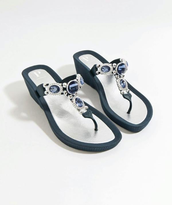 Pia Rossini Appollo -  Jewelled Wedge Sandal
