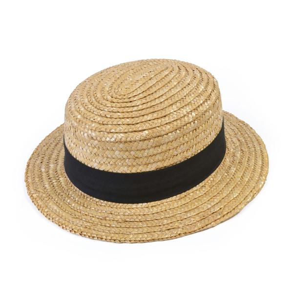Bristol Novelty Unisex Adults Straw Boater - Straw/Black - 