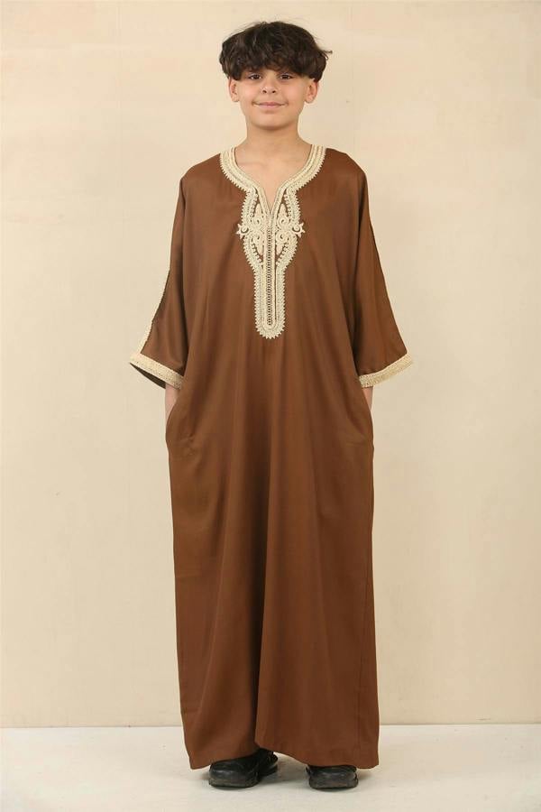 Infinity Leather Kid's Boys Moroccan Thobe Jubba Robe Eid Djellaba Gandoura