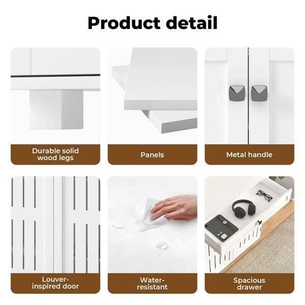 Levede Shoe Cabinet 4-Tier Door Entryway Storage Rack Organizer Cupboard White