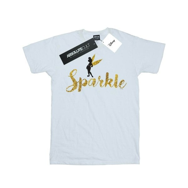 Disney Womens/Ladies Princess Tinker Bell Sparkle Time Cotton Boyfriend T-Shirt - White