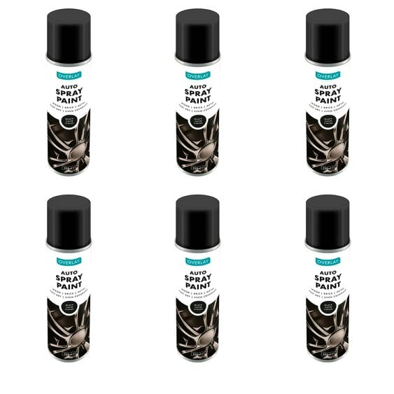 Overlay 6X Overlay Satin Black Auto Professional Spray Paint 250ml