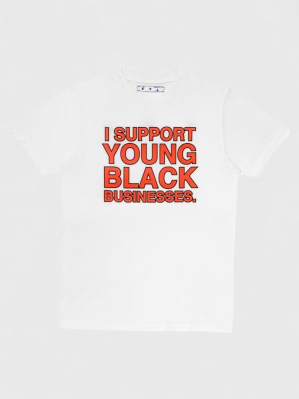 Off - White I Support Young Black Businesses T-Shirt - Supplied FashionOff - White