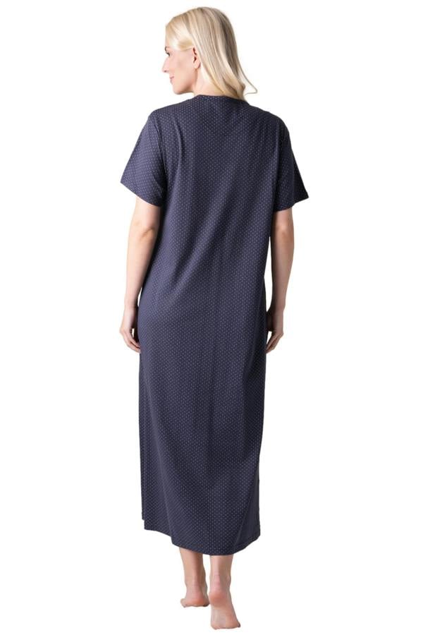 Camille Womens 100% Organic Cotton Classic Full Length Short Sleeved Nightdress